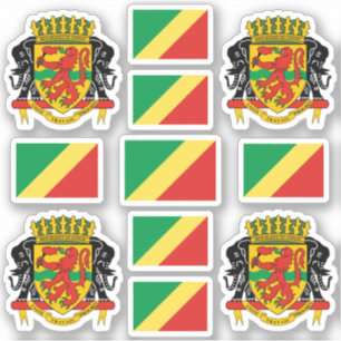 Sticker symboles nationaux congolais /Armoiries et drapeau