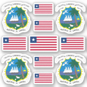 Sticker Symboles nationaux libériens /Armoiries et drapea