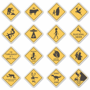 Sticker Symboles routiers étranges