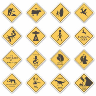 Sticker Symboles routiers étranges