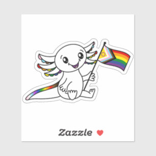 Sticker Symte Axolotl avec drapeau de Quasar Pride interse