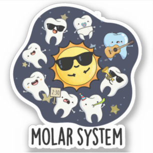 Sticker Système Molaire Blague Drôle Astronomie Dentaire P