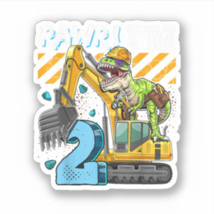 Sticker T Rex Dinosaur Construction Casquette Excavateur 2