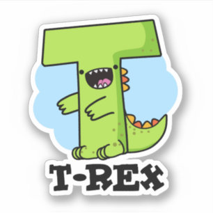 Sticker T-Rex Funny Alphabet Dinosaure Pun