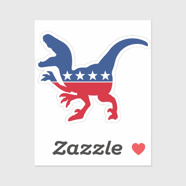 Sticker T-Rex patriotique anti-politique (Feuille)
