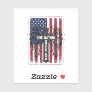 Sticker T-shirt ailes croix patriotique une nation sous Di