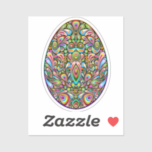 Sticker T-Shirt Bio pour Enfants Motif Psychédélique Œuf d