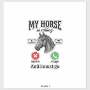 Sticker T-Shirt de gravure vintage d'appel de cheval drôle
