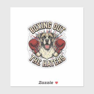 Sticker T-Shirt Drôle Boxer Chien Boxant les Jaloux Desi