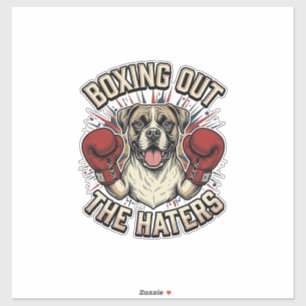 Sticker T-Shirt Drôle Boxer Chien Boxant les Jaloux Desi