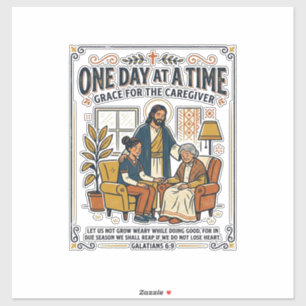 Sticker T-shirt graphique Jésus Soignant Parents Âgés Chri