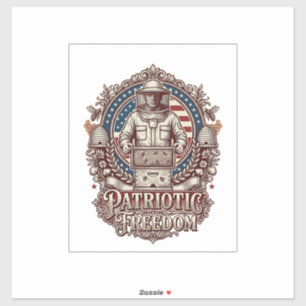 Sticker T-shirt graphique vectoriel Apiculteur Patriotique