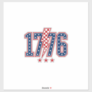 Sticker T-shirt graphique vintage éclair patriotique 1776_