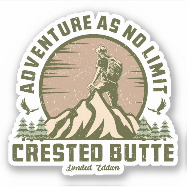 Sticker T-shirt Hike Sunset Hike Butte Retro Crested (Devant)