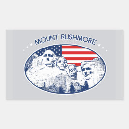 Sticker. T-Shirt. Mount Rushmore, USA Amerika Rechteckiger Aufkleber