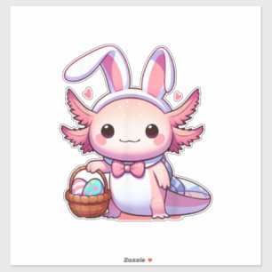 Sticker T-Shirt Pâques Axolotl Oreilles de Lapin Œufs