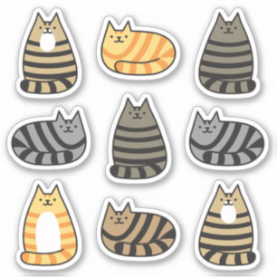 Sticker Tabby Chats Kawaii super mignonne