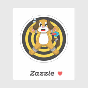 Sticker Tableau noir fléchettes de chien