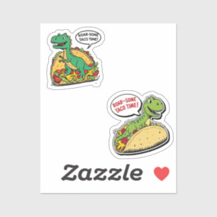 Sticker Taco Dinosaur épicé - Dinosaure alimentair