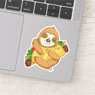 Sticker Taco Sloth Dessin Drôle Illustration