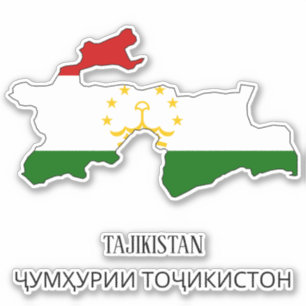 Sticker Tadjikistan Drapeau Charme Carte Patriotique