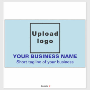 Sticker Tagline d'affaires, bleu clair Grand Rectangle Vin