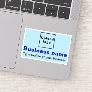Sticker Tagline d'affaires sur rectangle bleu clair Vinyl