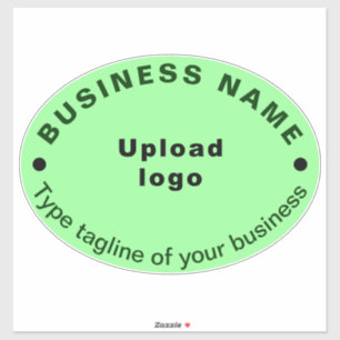 Sticker Tagline d'affaires sur vert clair Grand Vinyl oval