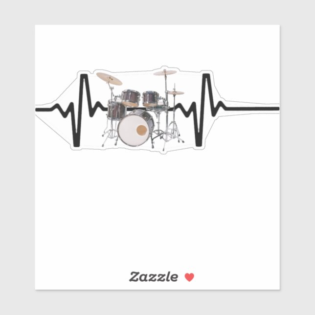 Sticker Tambours Heartbeat (Feuille)