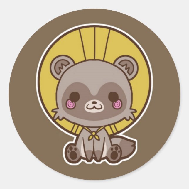 Sticker Tanuki (Chien Raccon) (Devant)