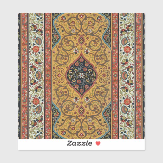Sticker Tapis Élegant Tapisserie Perse Antique Riche (Feuille)