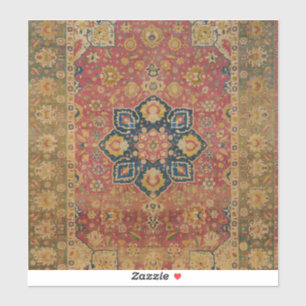 Sticker Tapis persan asiatique Kashan or rouge