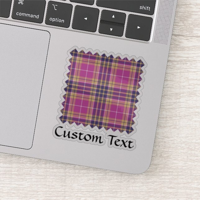Sticker Tartan rose, or et bleu (Détail)
