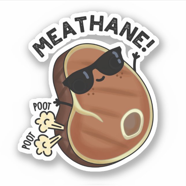 Sticker Tarte à viande drôle Farting Viande tourte (Devant)