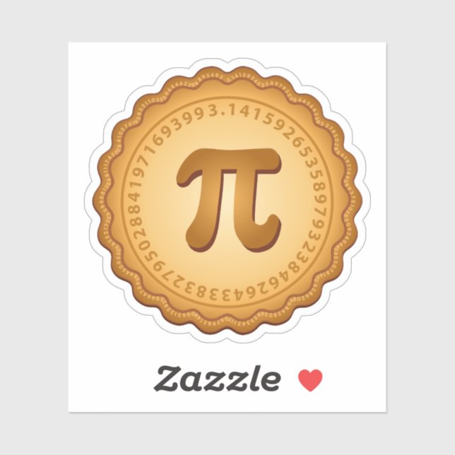 Sticker Tarte avec vinyle de croûte de Pi (Feuille)