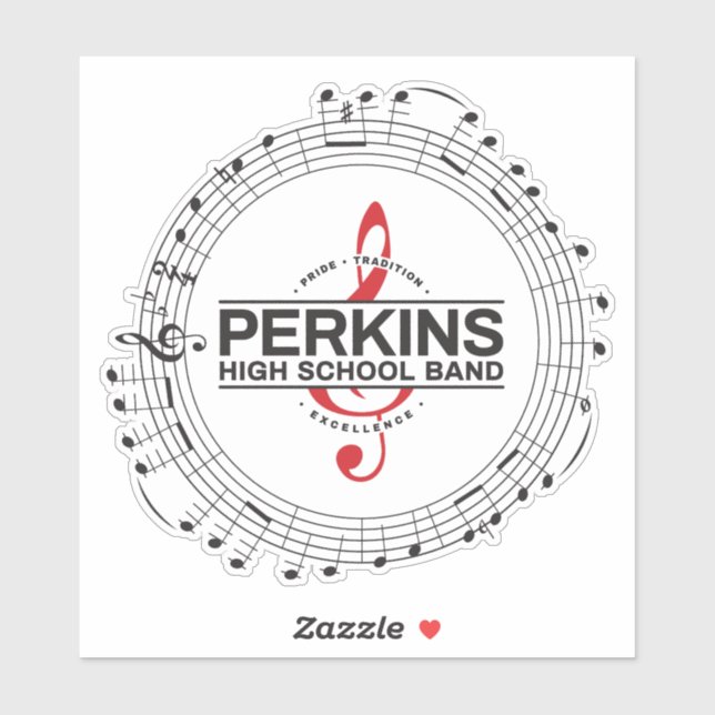 Sticker Tasse Notes de Musique (Feuille)