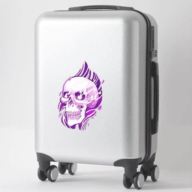 Sticker tatouage crânien style japonais (Sur valise)