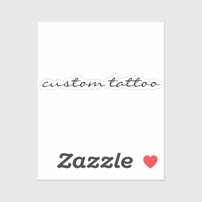 Sticker Tatouage temporaire de mot personnalisé Citation d (Feuille)