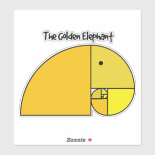 Sticker Taux d'or Eléphant Fibonacci
