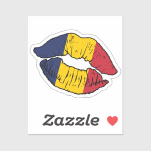 Sticker Tchad Tchadien Drapeau d'amour de bâton à lèvres
