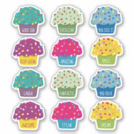 Sticker Teacher Cupcake Sprinkt Sweet Cute Cartoon