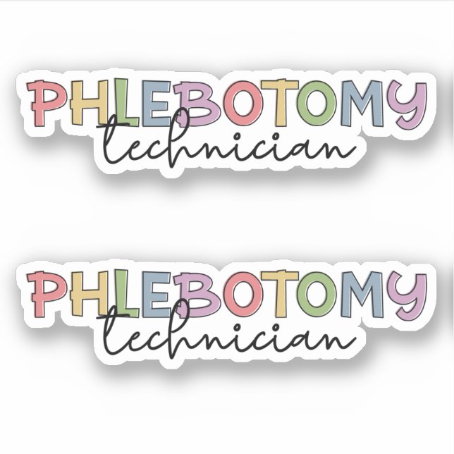 Sticker Technicien en pharmacie PBT Phlebotomie (Devant)