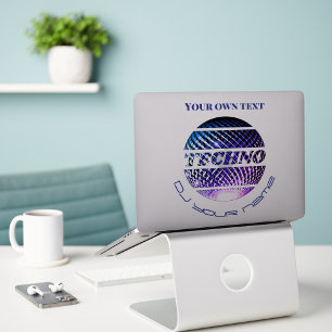 Sticker Techno musique DJ promotion Custom-Cut Vinyl Stick