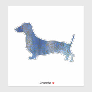 Sticker Teckel bleu