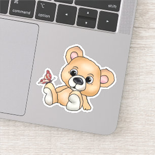 Sticker Teddy avec papillon