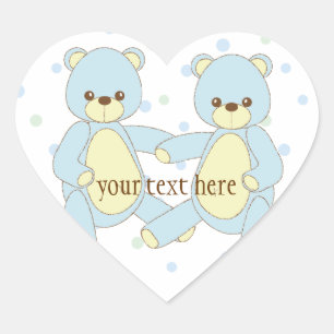 Sticker Teddy Bear Twins