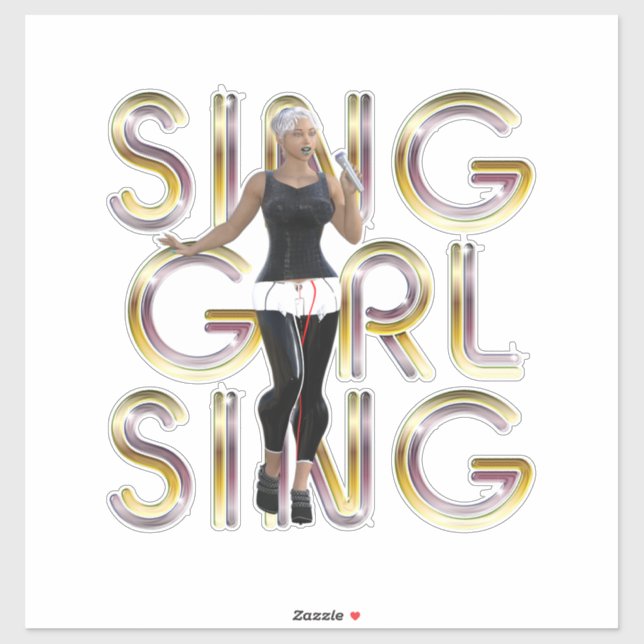 Sticker TEE Sing Girl Sing (Feuille)