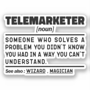 Sticker Telemarketer Noun Définition Représentant commerci