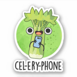 Sticker Téléphone Funny Celery Veggie Pun