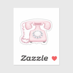 Sticker Téléphone Vintage rose Emoji Art